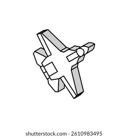 airplane army fly plane isometric icon vector. airplane army fly plane sign. isolated symbol illustration
