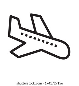 diseño de ilustración vectorial de icono de llegada de avión