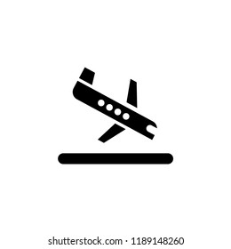 airplane arrival icon. airplane arrival vector illustration on white background for web and apps.