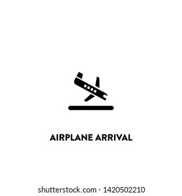 airplane arrival icon vector. airplane arrival sign on white background. airplane arrival icon for web and app
