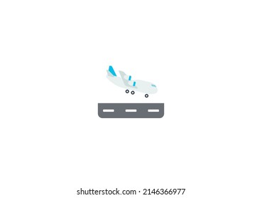 Airplane Arrival Vector Isolated Emoticon. Airplane Arrival Icon