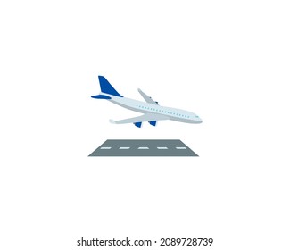 Airplane Arrival vector isolated icon. Emoji illustration. Plane Landing vector emoticon