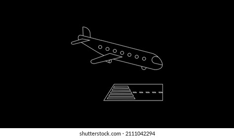 Airplane Arrival vector isolated icon. Emoji illustration. Plane Landing vector emoticon