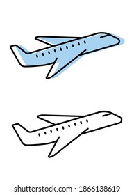 airplane. attributes of a good trip. vector icons in flat style