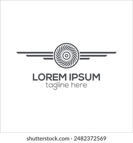 Airplane aviation abstract logo design concept vector template 