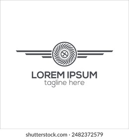 Airplane aviation abstract logo design concept vector template 