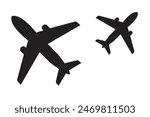 Airplane aviation flat icon for apps, logo and website. Airplane icon, vector. Airplane sign and symbol. Flight jet, aircraft transport symbol on white background. Vector illustration.