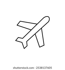 Airplane aviation flat icon for apps, logo and website. Airplane icon, vector. Airplane sign and symbol. Flight jet, aircraft transport symbol on white background. Vector illustration.