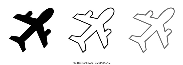 Airplane aviation flat icon for apps, logo and website. Airplane icon, vector. Airplane sign and symbol. Flight jet, aircraft transport symbol on white background. Vector illustration.