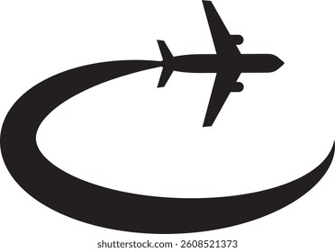 Airplane aviation flat icon for apps, logo and website. Airplane sign and symbol.  Flight transport symbol on white background. Vector illustration.
