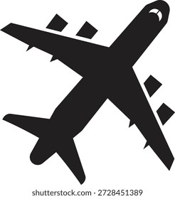  Flugzeug-Luftfahrt-Flachsymbol für Apps, Logo und Website. Flugzeugsymbol und -zeichen. Flugtransportsymbol auf weißem Hintergrund. 