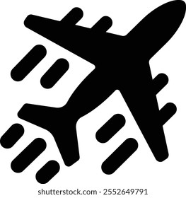 Airplane aviation icon in flat. vector for apps or websites Flight transport symbol Travel Abstract neon airplane forces animation flying plane arrivals isolated on transparent background