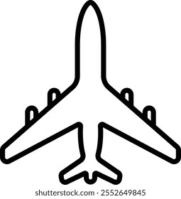 Airplane aviation icon in line. vector for apps or websites Flight transport symbol Travel Abstract neon airplane forces animation flying plane arrivals isolated on transparent background