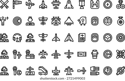 Avião e Aviação Ícones simples vetor. Modelo de design de símbolo de ilustração para elemento de interface do usuário móvel da Web.