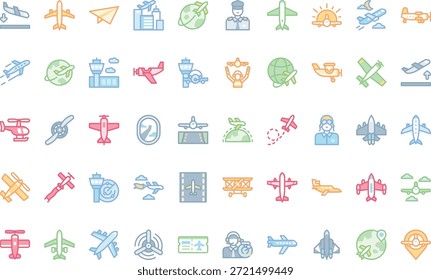 Iconos de avión y aviación Icono de Vector simple. Plantilla de diseño de símbolos de ilustración para elemento de interfaz de usuario móvil de Web.