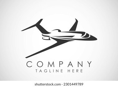 Airplane aviation vector logo design concept. Airline logo plane travel icon. Airport flight world aviation.