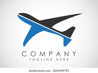Airplane aviation vector logo design concept. Airline logo plane travel icon. Airport flight world aviation.