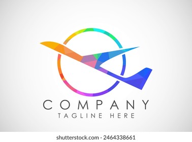 Airplane aviation vector logo design concept. Airline logo plane travel icon. Airport flight world aviation.