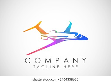 Airplane aviation vector logo design concept. Airline logo plane travel icon. Airport flight world aviation.