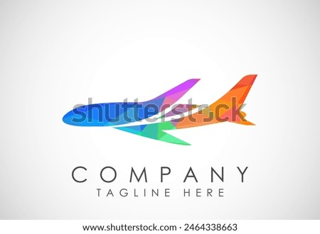 Airplane aviation vector logo design concept. Airline logo plane travel icon. Airport flight world aviation.