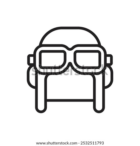 Airplane Aviator Outline Icon Vector Illustration