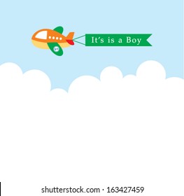airplane baby boy announcement message