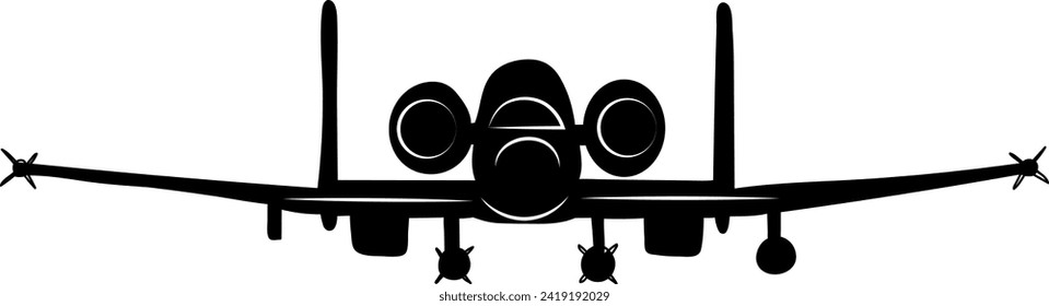 airplane back view silhouettes, vector