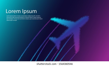 airplane background design modern style technology. particle concept.