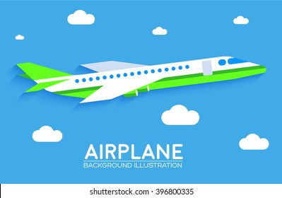 Airplane background flat concept