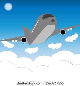 airplane background sky blue white vector illustration design