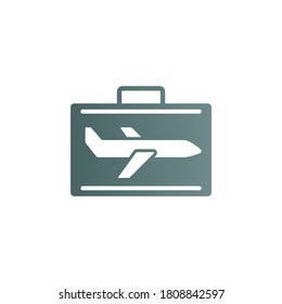 Airplane, bag color gradient vector icon