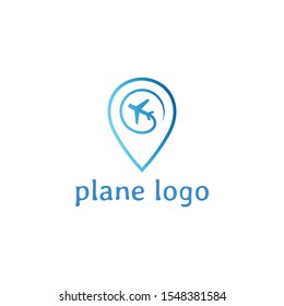 Airplane and ballon logo vector design illustration. Icon symbol airport