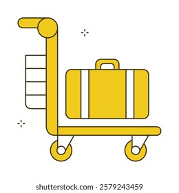 Airplane Beverage Cart Vector Icon Design