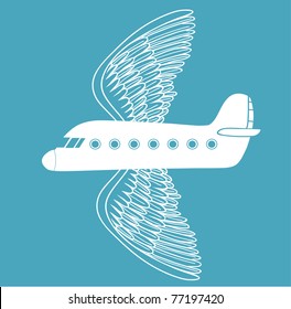 airplane with bird wings