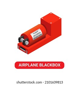 Airplane Black Box. Flight Recorder Device To Discover The Cause Of Aircraft Accidents Object Illustration In Isometric Vector