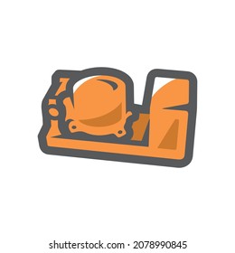 Airplane Black Box Vector Icon Cartoon Illustration