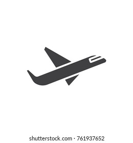 Airplane black filled solid icon.
