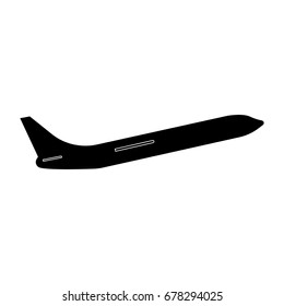 Airplane black icon .