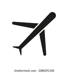 Airplane black icon. Plane silhouette symbol. Vector illustration isolated on white.