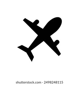 Airplane Black Solid vector icon