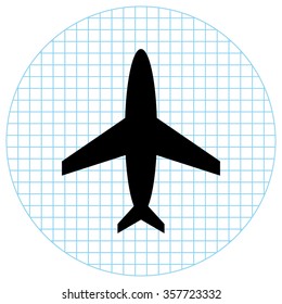 Airplane -  black vector icon