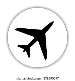 Airplane -  black vector icon