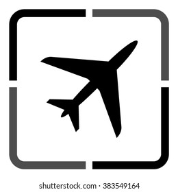 Airplane  - black vector icon