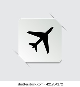 Airplane  - black vector icon