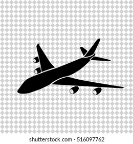 Airplane  - black vector icon