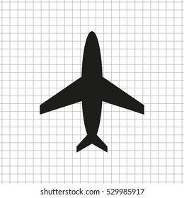 Airplane -  black vector icon