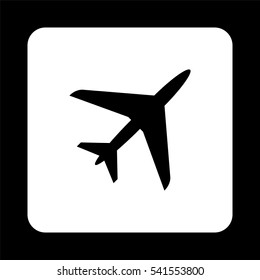Airplane  - black vector icon