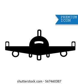 Airplane black and white icon