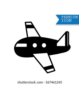 Airplane black and white icon