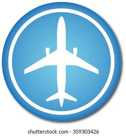Airplane blue button